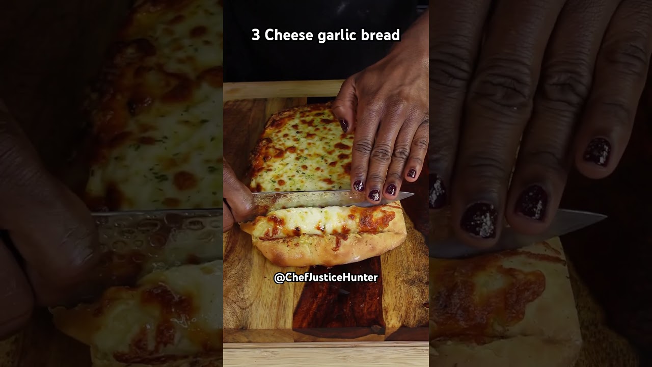 Crispy Crunchy Garlic Pizza Bread ASMR Cutting