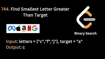 13 | Find Smallest Letter Greater Than Target | Binary Search | Hindi