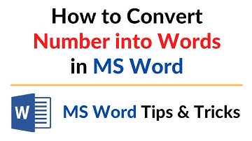 How to Convert Number into Words in MS Word