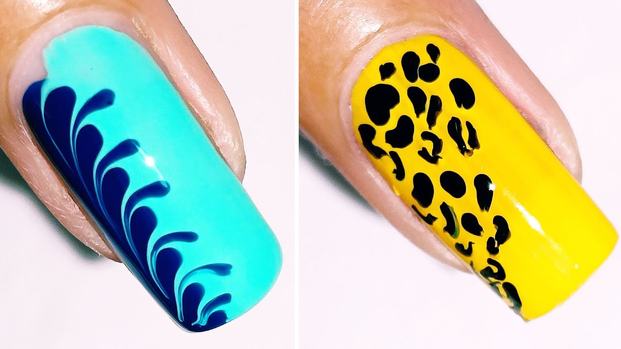 Blue and Yellow Floral Nail Art - wide 4