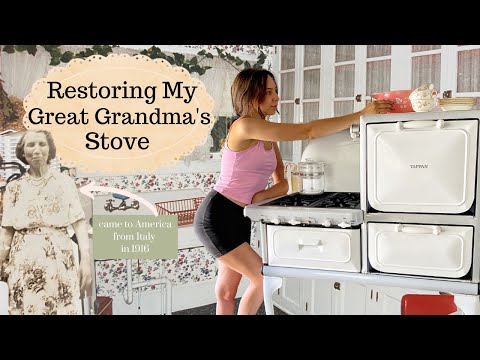 Restoring My Great Grandma's 1900's Stove | Her First Stove In America | Antique Stove Cleaning