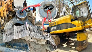 Expert Young Machanic Restoration Of Broken Excavator Swing Circle Grease Box | Rebuilding Process