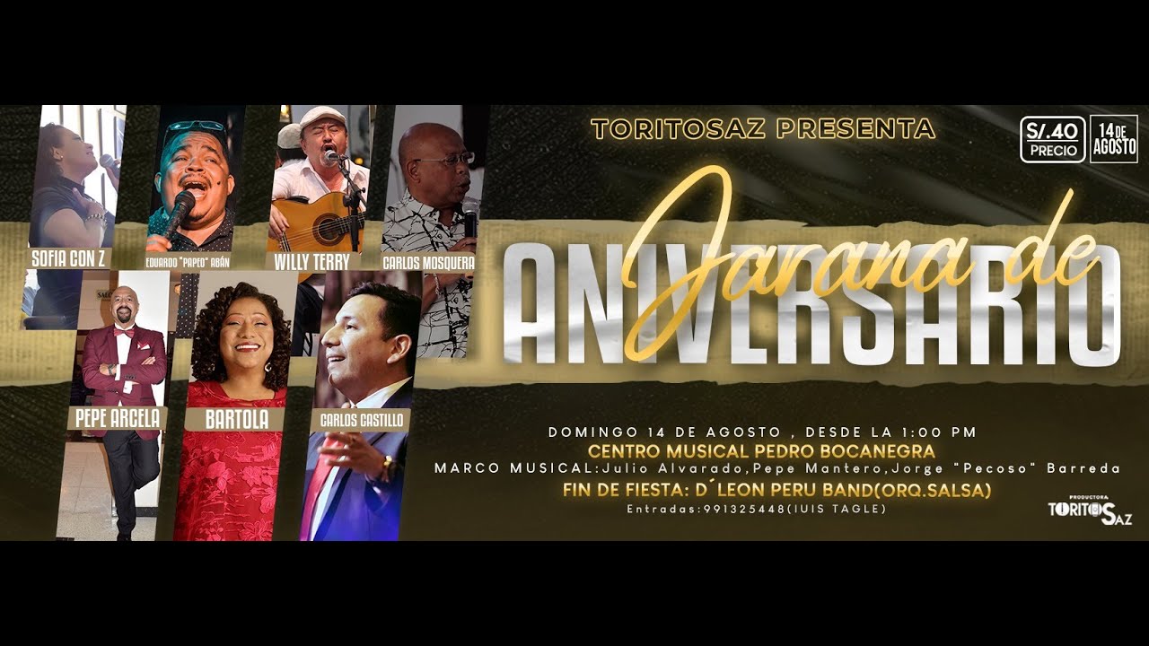 Jarana del 2do Aniversario de Toritosaz Productora - Bartola, Aban, Terry, Castillo,Arcela,Mosquera