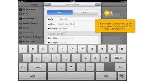 How to setup a POP email account on your iPad