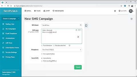 Bulk Messaging (SMS). How to Send Bulk SMS with SendPulse