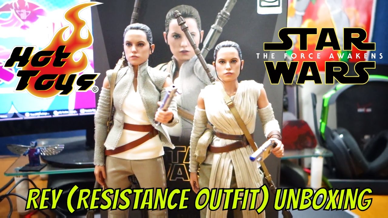 Star Wars Episode VII The Force Awakens Rey (Resistance Outfit) 1/6 Scale  Hot Toys Figure Unboxing