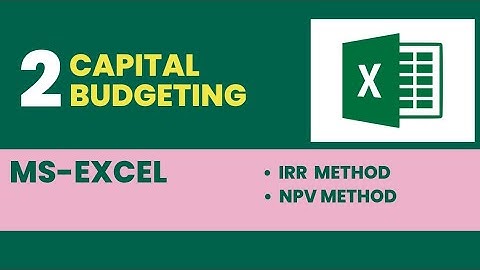 Capital Budgeting || Ms-Excel || Bcom #msexcel #bcom #capitalbudgeting