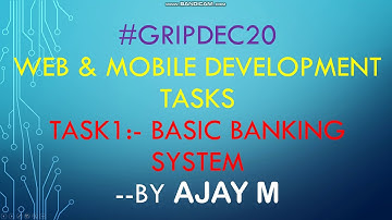 Task-1 Basic Banking System ,The Spark foundation ,Web & Mobile Development Tasks #GRIPDEC20