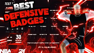 BEST DEFENSIVE BADGES NBA 2K21! BEST DEFENSIVE BADGES TO USE ON NBA 2K21! BADGE BREAKDOWN!