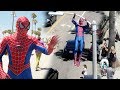 Spiderman in real life public stunt