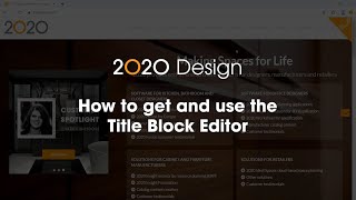 2020 Design Tip: How to get and use the Title Block Editor Net Worth