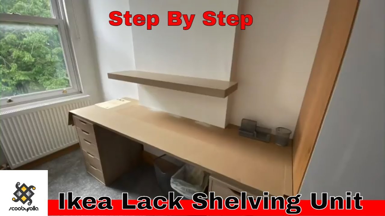 How To Put An Ikea Lack Shelving Unit Together Step By Step. - YouTube