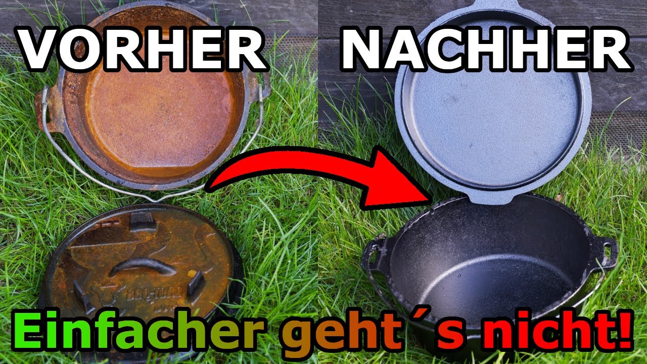 WIE NEU! Dutch Oven Rost entfernen 3 Schritte Anleitung YouTube