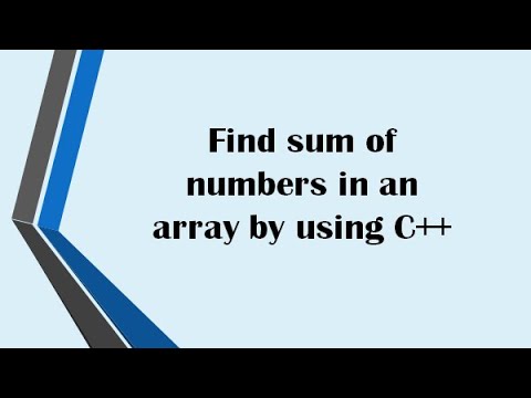 sum of numbers given in an array using C++ #programming #C language # ...