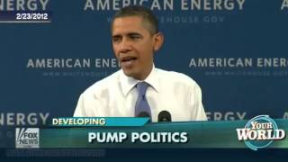 Obama takes credit for falling gas prices after he and the Dems mocked 'Drill, Baby, Drill'