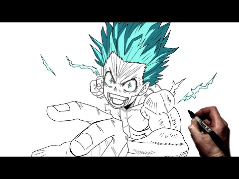 How To Draw Deku (Detroit Smash 100%) | Step By Step | My Hero Academia