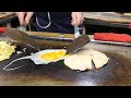 【東梅田・本とん平】とん平焼き発祥の店《Eng guide in description》Making teppanyaki (Tonpei-yaki).