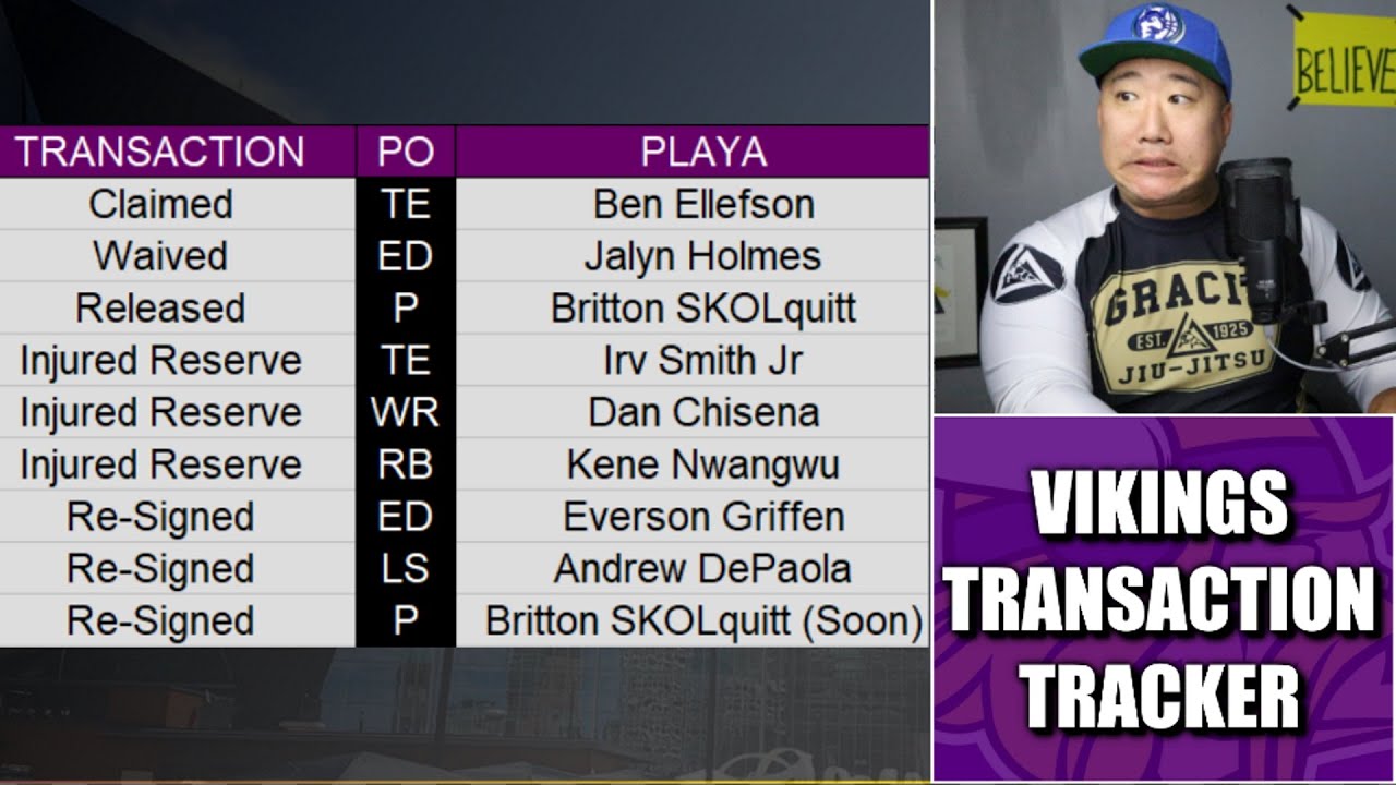 Minnesota Vikings Transaction Tracker: Everson Back (As Expected) & 3 Placed on Injured Reserve