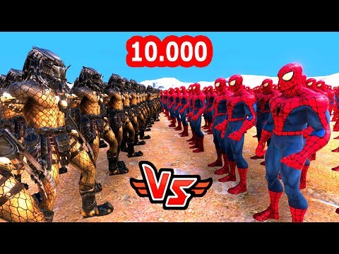 10.000 SPIDERMAN VS 10.000 PREDATOR 😱 - Süper Kahramanlar