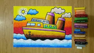 Belajar Mewarnai Gambar Kapal Laut untuk Siswa Sekolah Dasar #sd #gambartransportasi