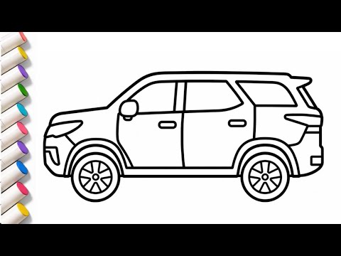 Let's Draw a Fortuner Car For Kids | Step by Step Drawing, Coloring Page Tutorial for kids