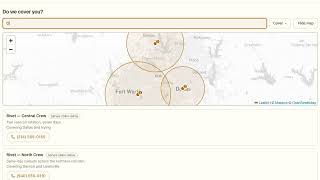 Service area map for a trades business