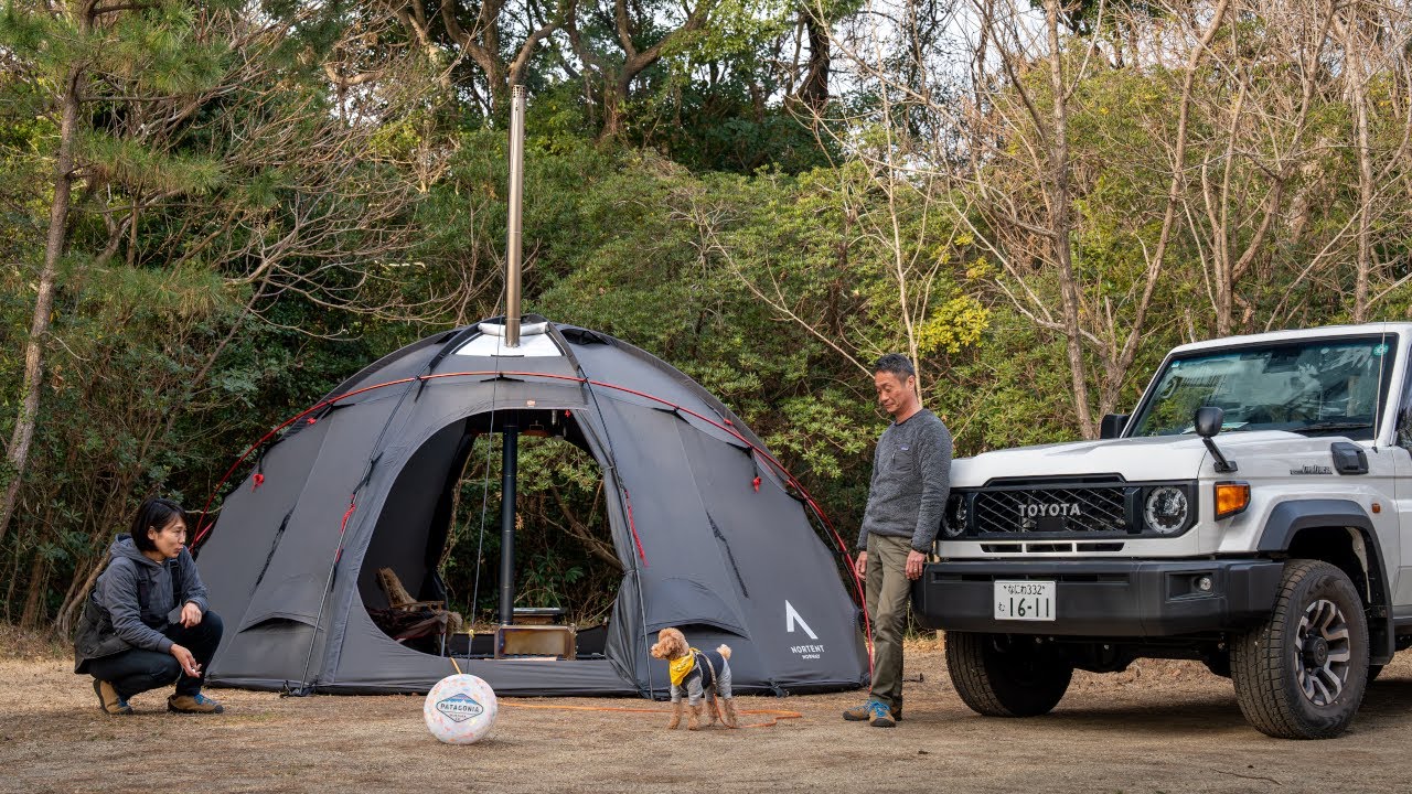 Уютный кемпинг с собакой |Японский лагерь
