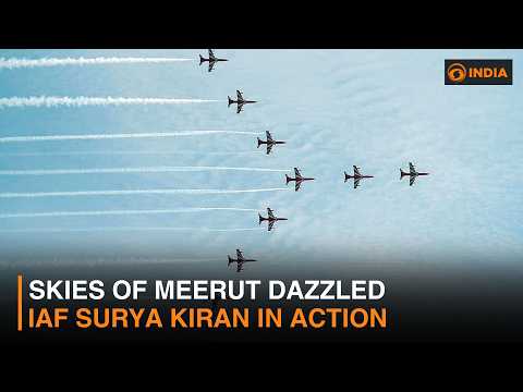 IAF Surya Kiran Team Performs High-Octane Air Show in Meerut