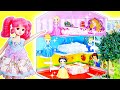 リカちゃん ミニチュアドールハウスを手作り工作❤️ディズニープリンセスのラプンツェル、白雪姫、シンデレラのお部屋をDIY🍭✨おもちゃ 人形 アニメ