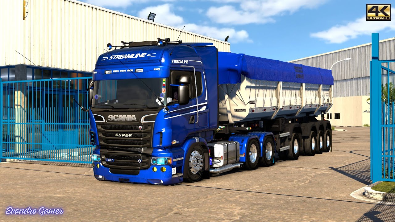 SCANIA SUPER R520 V8 BR Qualificada Basculante 4P Randon Linha New R (42 t) Ets2 V1.54