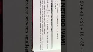degree 5th semester  statistics ( operation research 2 ) vogels approximation method ( VAM )