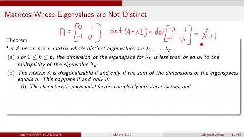 MATH 3191: Determining Whether a Matrix Is Diagonalizable