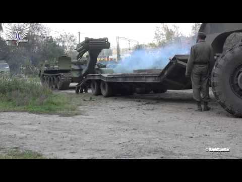 Serbian MAZ 537 Pulling Russian IMR 2 loading MT 55A Bridge Layer 1