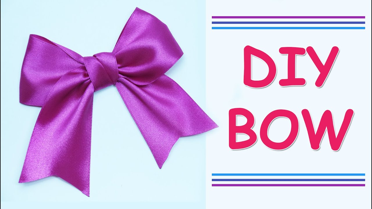 DIY Make Simple Easy Bow of satin ribbons | how to make a ribbon bow ...