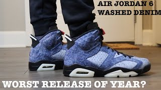 jordan 6 washed denim on feet