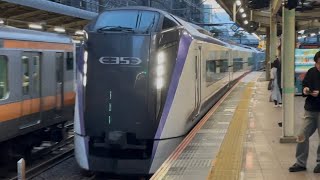 【ジョイント音最高！】E353系ﾓﾄS207編成＋ﾓﾄS108編成が特急あずさ４６号新宿行きとして国分寺駅3番線を通過するシーン（46M）2025.5.31.18:47