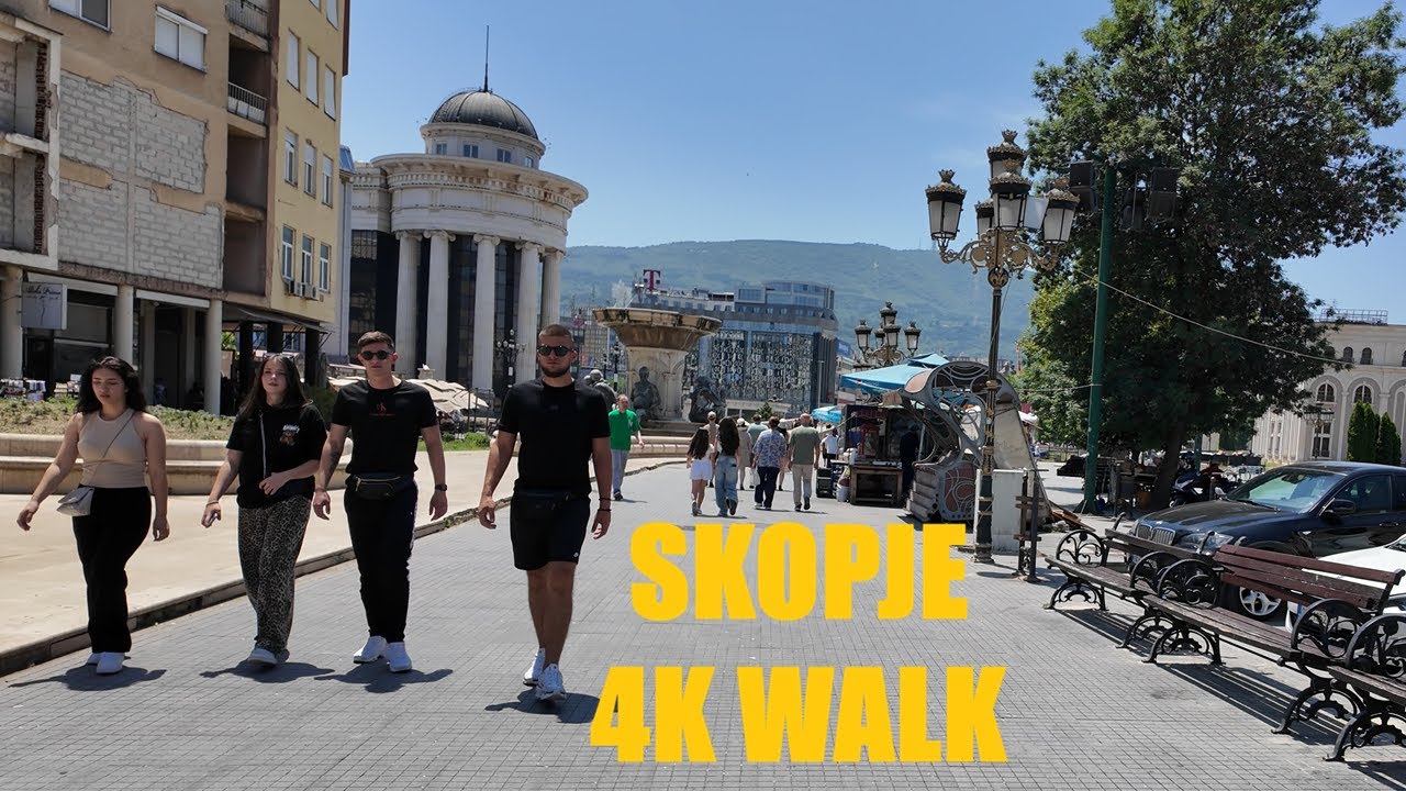 Skopje, North Macedonia 4K City Walk
