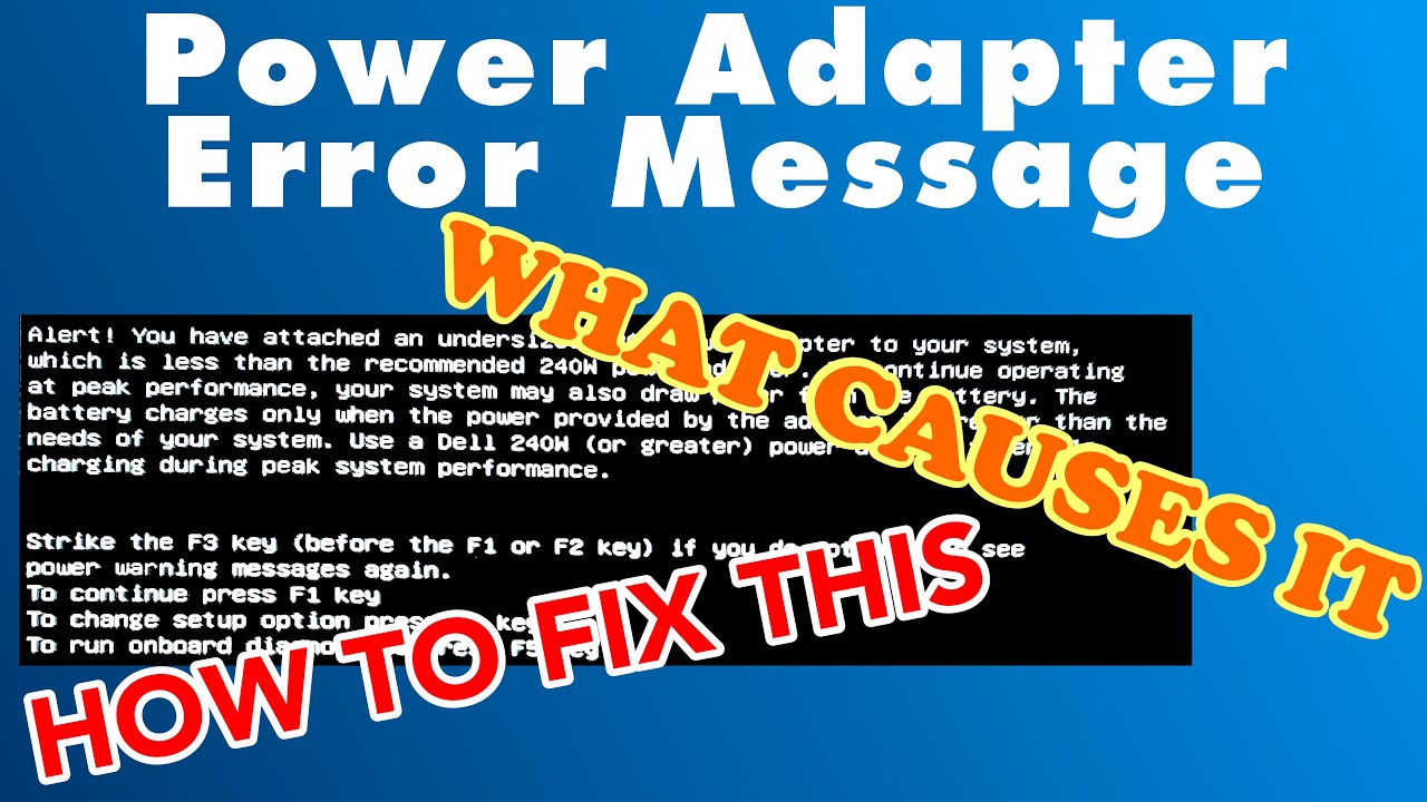 HELP!!! Power Adapter Alert showing on my laptop! How do I fix it?!?! 