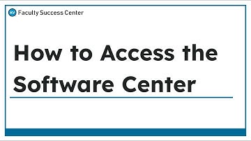 How to Access the Software Center