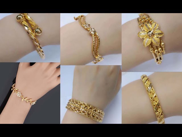1 Gram Gold Plated With Diamond Latest Design Bracelet For Women  Style  A189