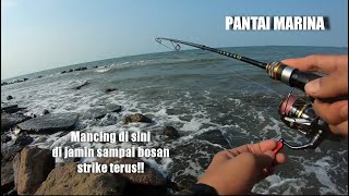 Ultralight Surf Fishing at Marina Beach || Mancing di Spot Baru Pantai Marina Semarang Area Gabdor