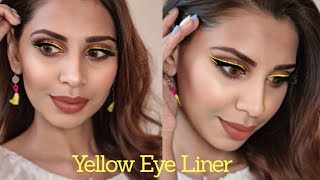 How to do wearable Yellow #GraphicEyeliner | Tutorial | Winged Eyeliner