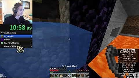 XQC speedruns nether portal then dies