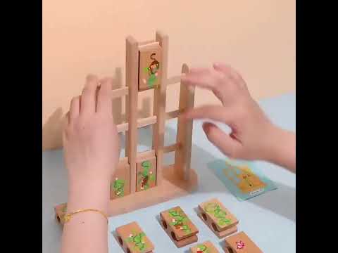 Wooden Tumbling Block Toy Montessori Building Blocks Educational Toys For Kids