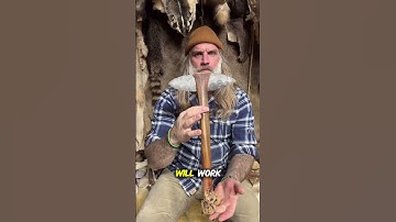 BRUTAL Stone Age Axe #survival #flintknapping#zombiesurvival #bushcraft #primitiveskills #stoneage