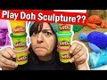 PLAY DOH SCULPTURE CHALLENGE! Trying to use Play Doh like Polymer Clay DIY Art Craft
