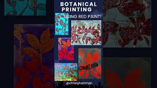 Botanical Printing Using Red Paint. @christyhartman