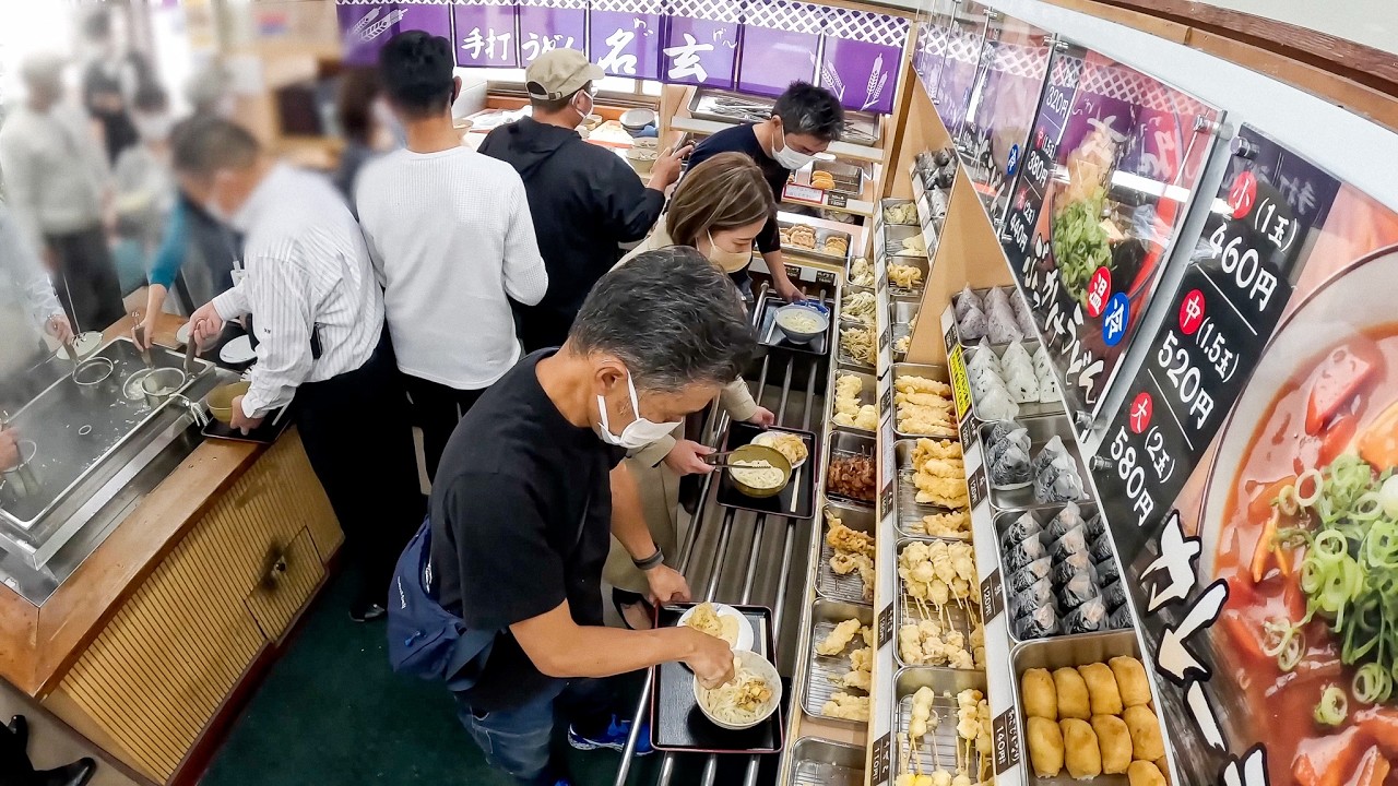 １日1000人が来客するマンモスうどん屋！セルフ湯ぎりヌードルショップに密着！
