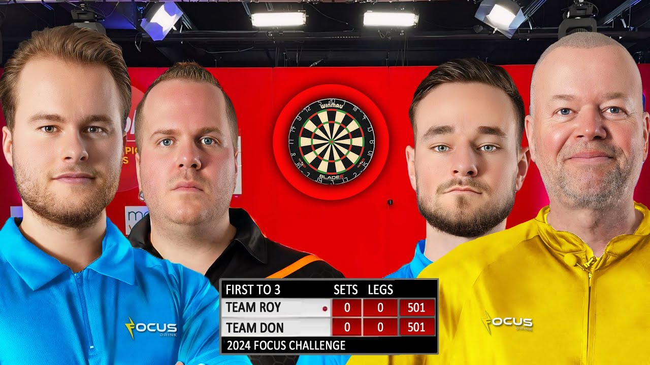 Roy & Dirk vs Don & Barney - First to 3 Sets 🎯 (Focus Drink Darts Challenge)