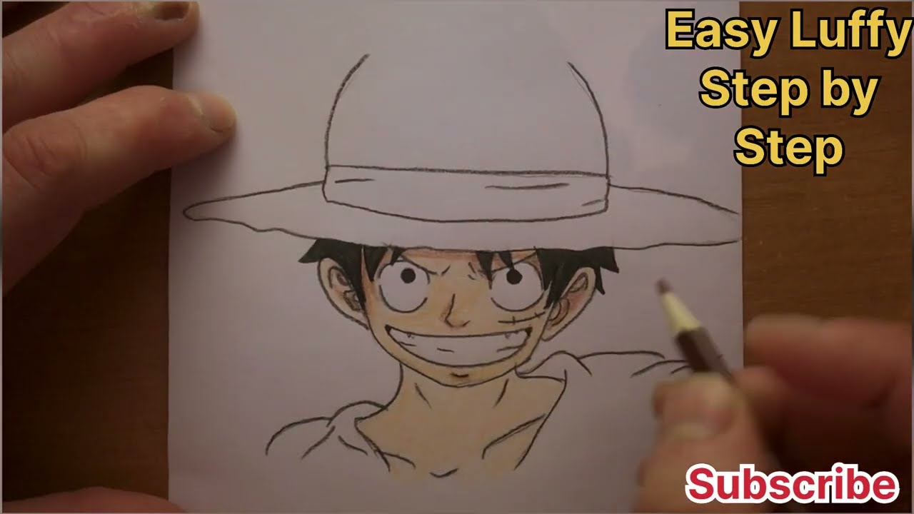 Easy drawing Luffy / anime one piece / lesson for beginner